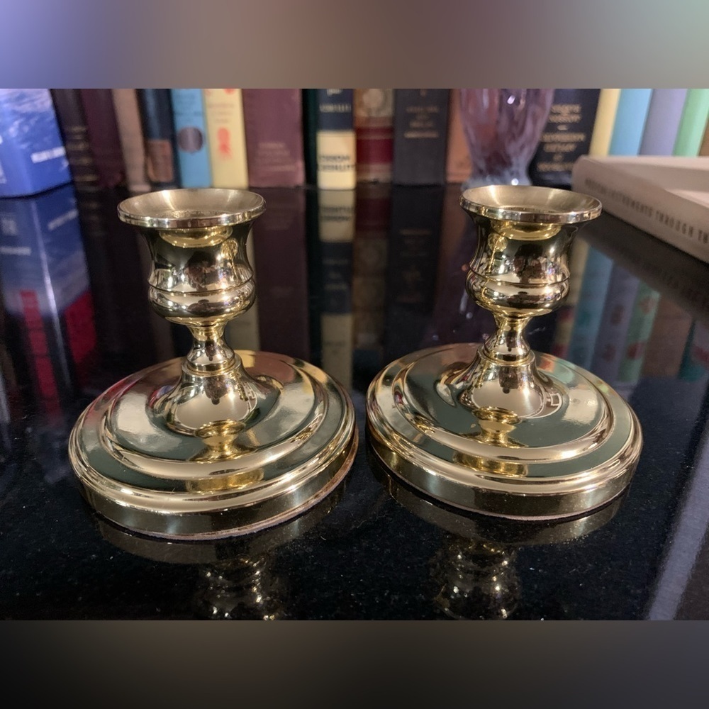 Baldwin Brass Candlestick Holders Set of 2 (3"H)